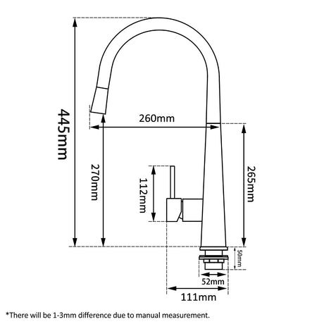 Brushed Brass Pull Out Kitchen Mixer - MTO Marbles & Tiles Outlet