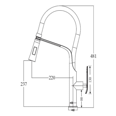 Chrome Pull Out Kitchen Mixer - MTO Marbles & Tiles Outlet