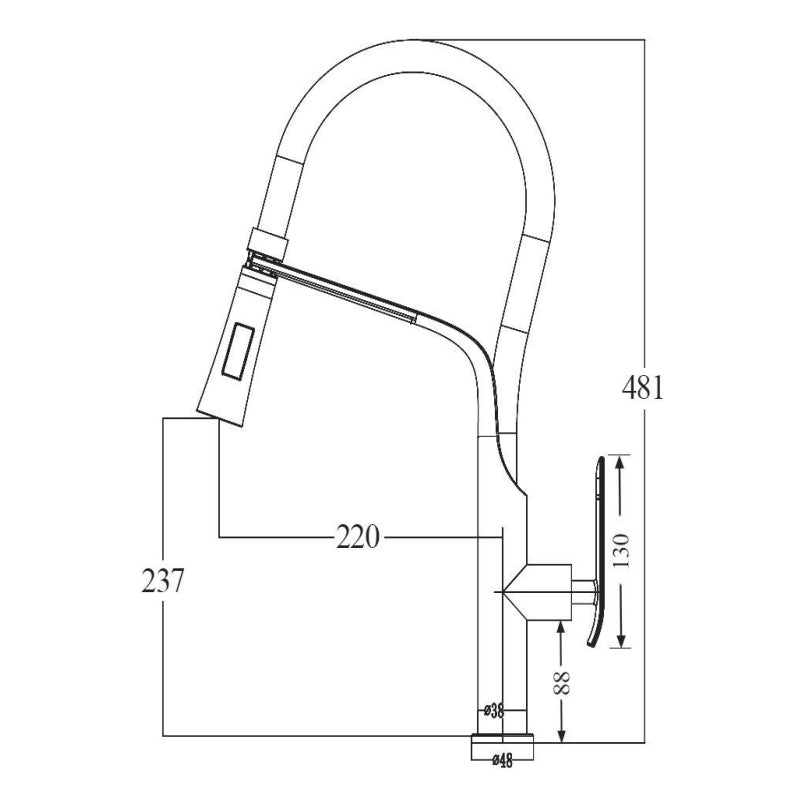 Black Pull Out Kitchen Mixer - MTO Marbles & Tiles Outlet