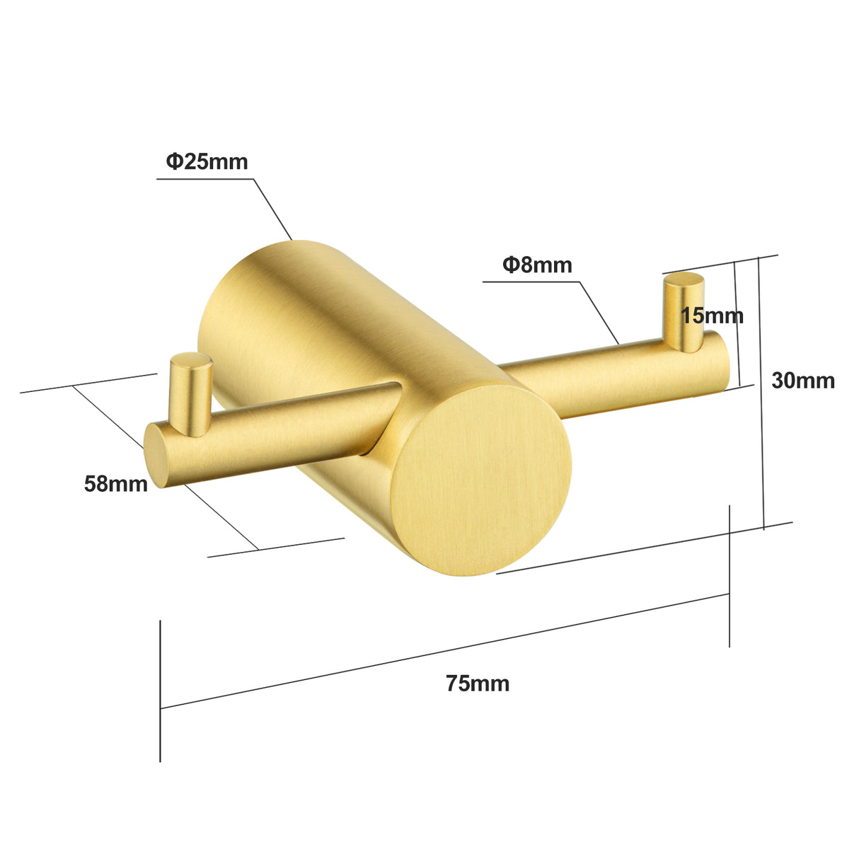 Brushed Brass Robe Hook - MTO Marbles & Tiles Outlet