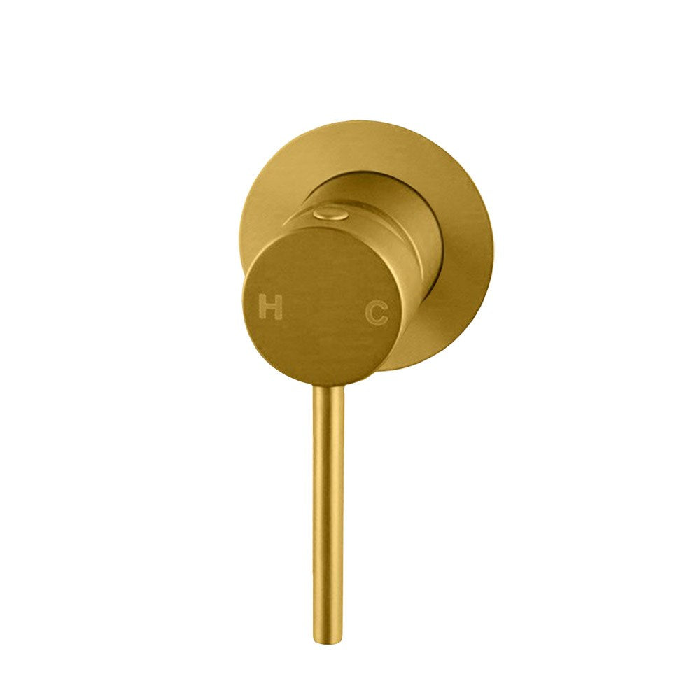LUCID PIN - Brushed Brass Wall Mixer - MTO Marbles & Tiles Outlet