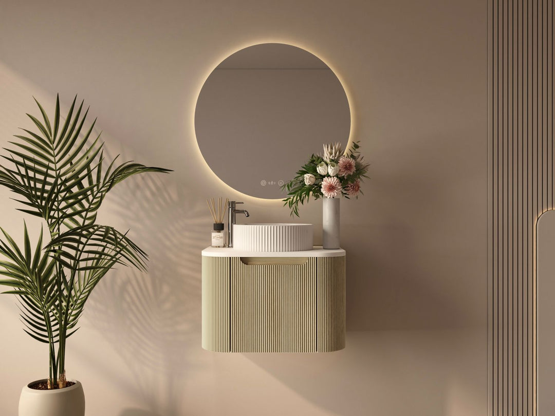 600mm Wall-Hung Cabinet - Bur Oak - MTO Marbles & Tiles Outlet