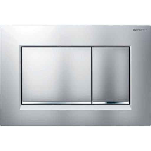 Geberit Sigma30 Flush Plate - Matt Chrome Finish, Chrome Trim