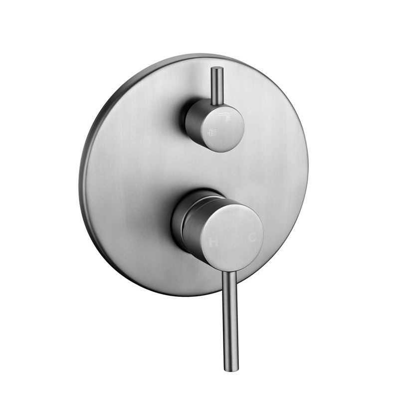 LUCID PIN - Brushed Nickel Diverter Mixer - MTO Marbles & Tiles Outlet