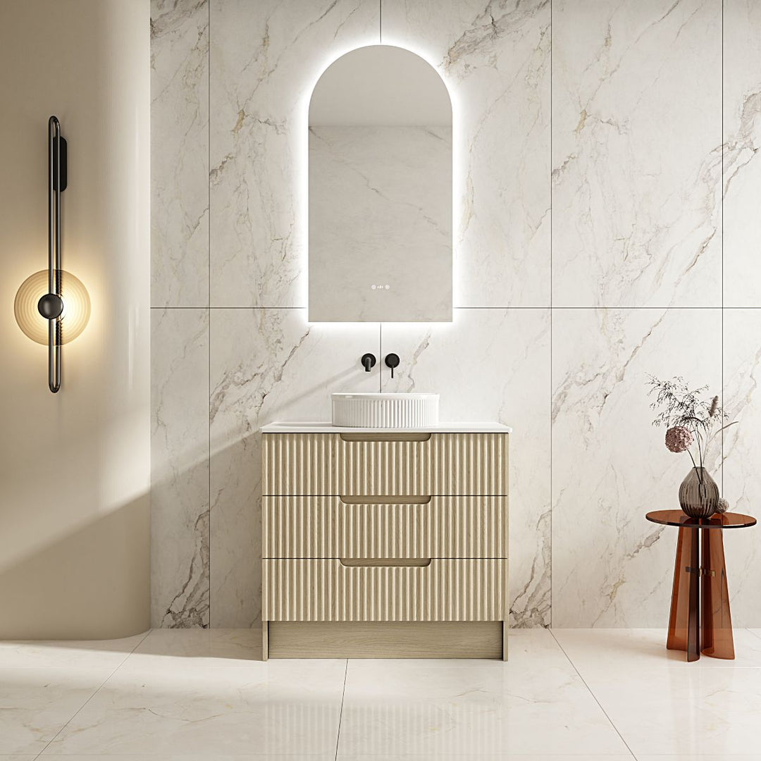 900mm Freestanding Cabinet - Natural Oak - MTO Marbles & Tiles Outlet