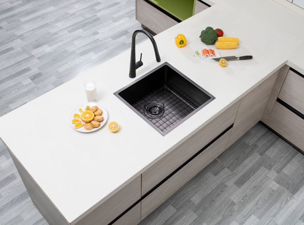 440x440x205mm Gunmetal Stainless Steel PVD Single Bowl Kitchen Sink - MTO Marbles & Tiles Outlet