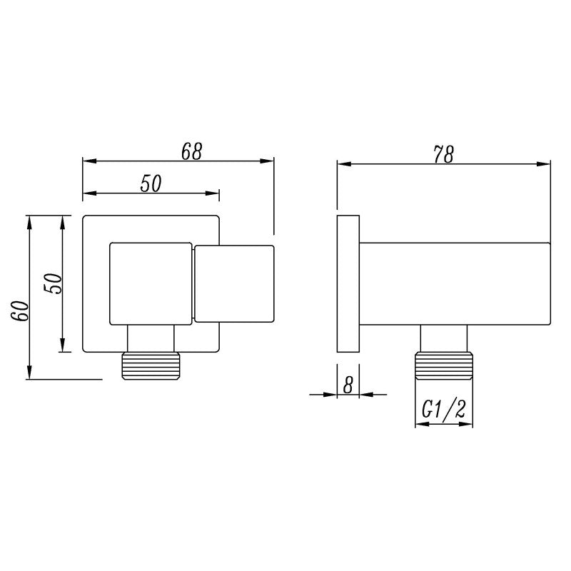 Chrome Shower Rail - MTO Marbles & Tiles Outlet