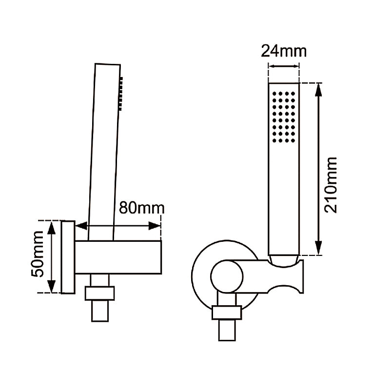 Brushed Brass Shower Rail with Handheld Shower - MTO Marbles & Tiles Outlet