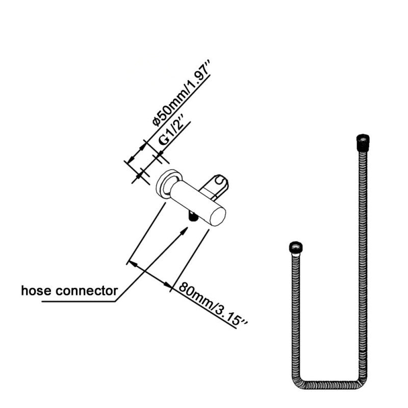 Chrome Shower Rail with Handheld Shower - MTO Marbles & Tiles Outlet