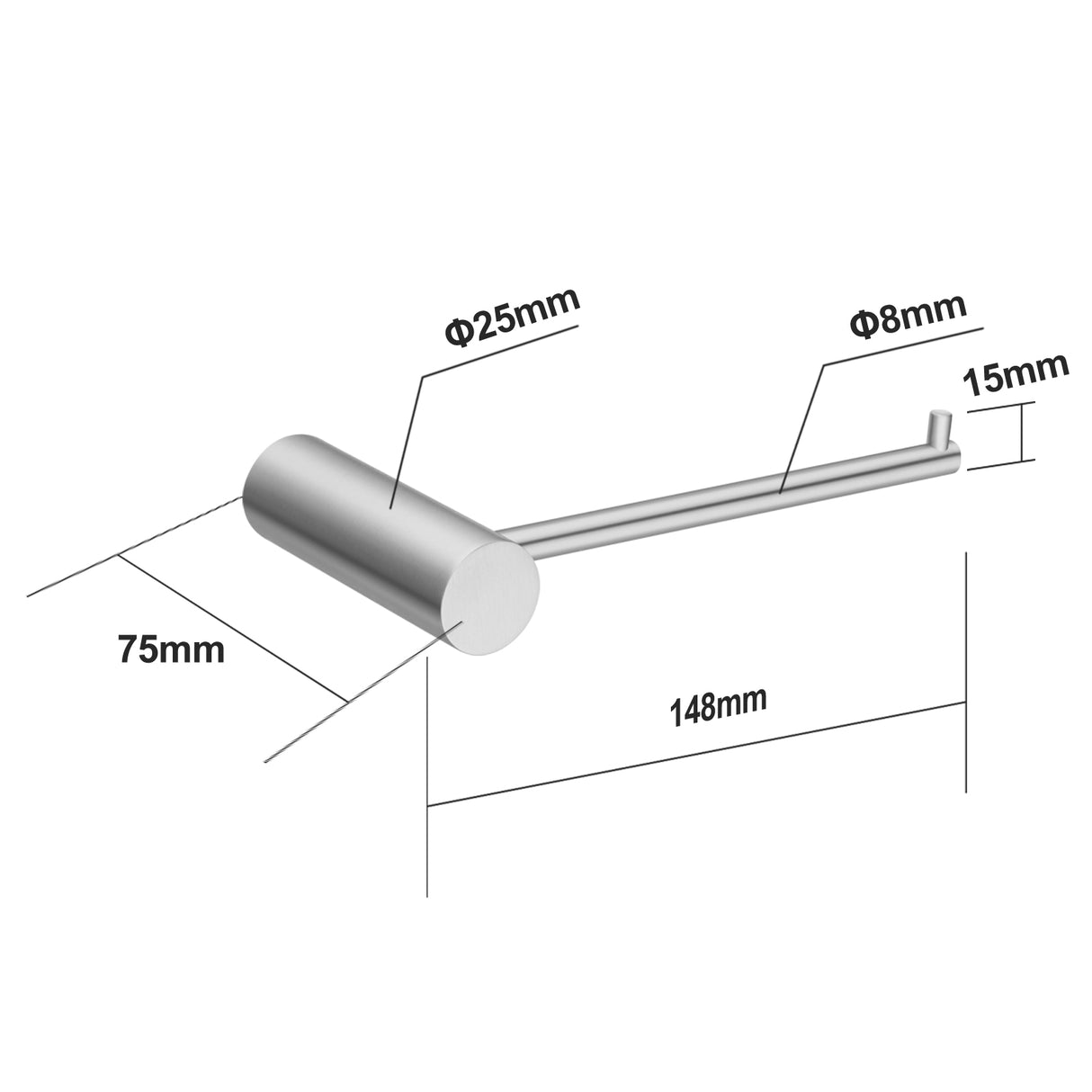 Brushed Nickel Toilet Paper Holder - MTO Marbles & Tiles Outlet