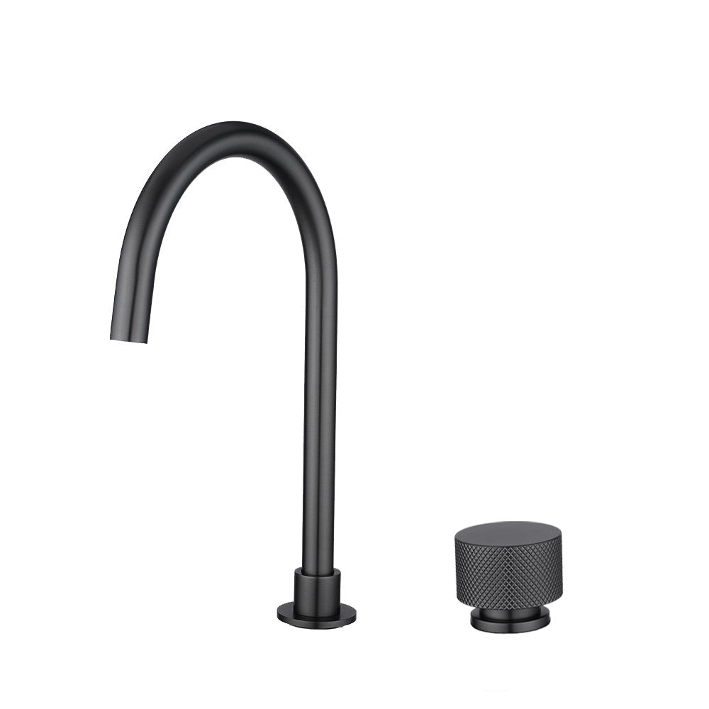 MOON - Brushed Gun Metal Grey Swivel Basin Mixer - MTO Marbles & Tiles Outlet