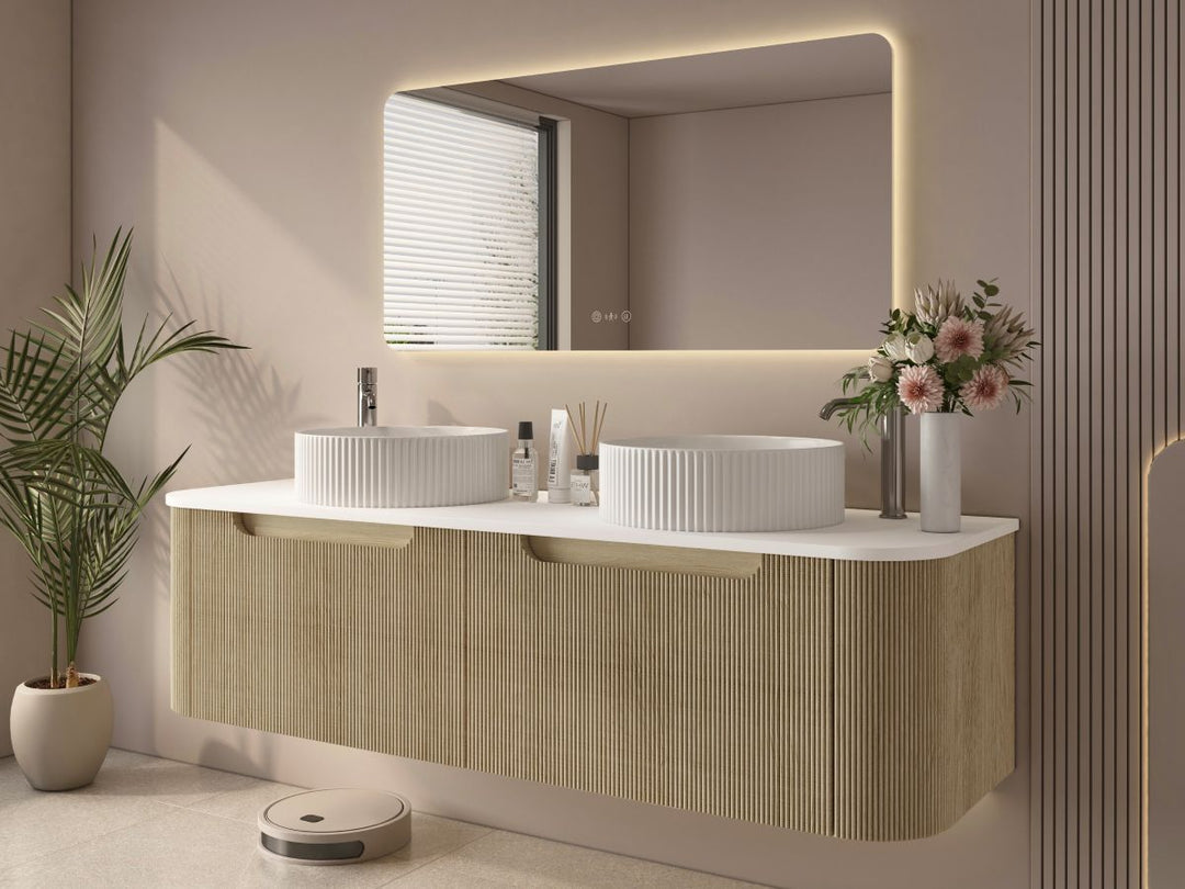 1500mm Wall-Hung Cabinet - Bur Oak - MTO Marbles & Tiles Outlet