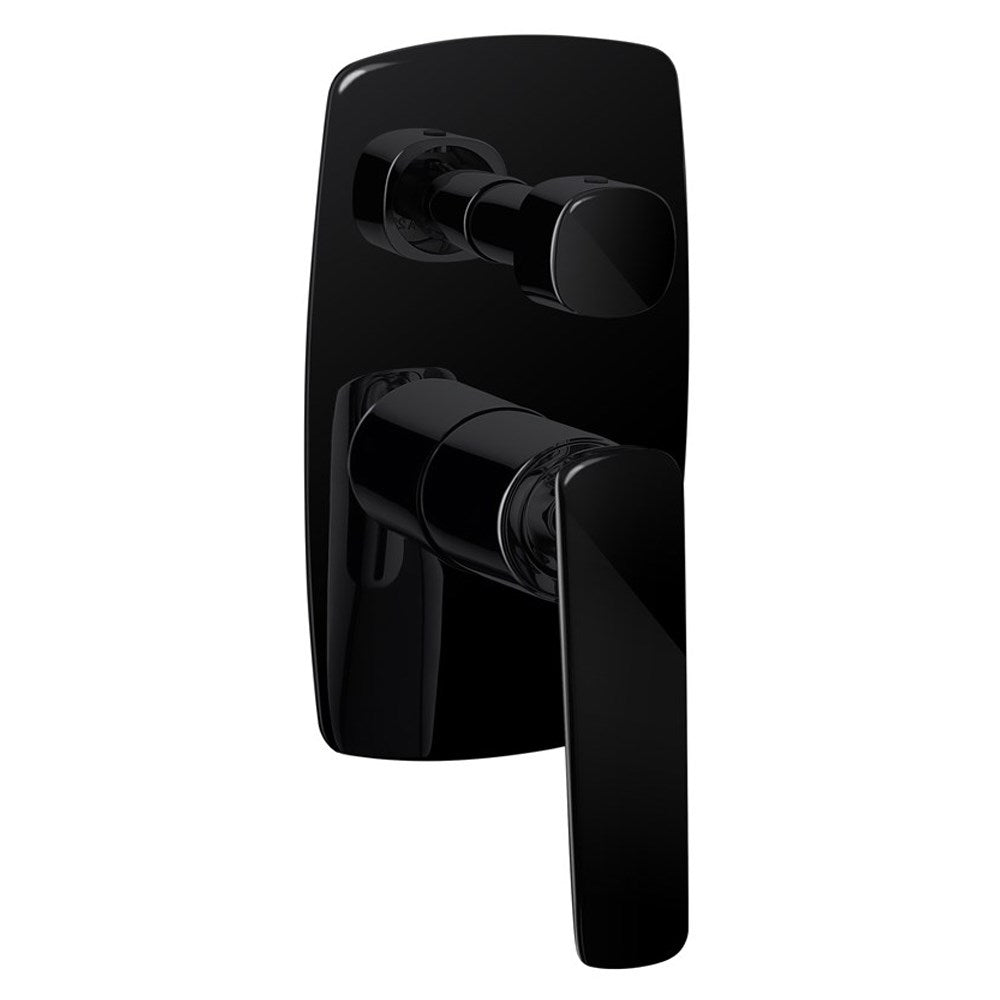 Bellino High Gloss Black Wall Mixer with Diverter - MTO Marbles & Tiles Outlet