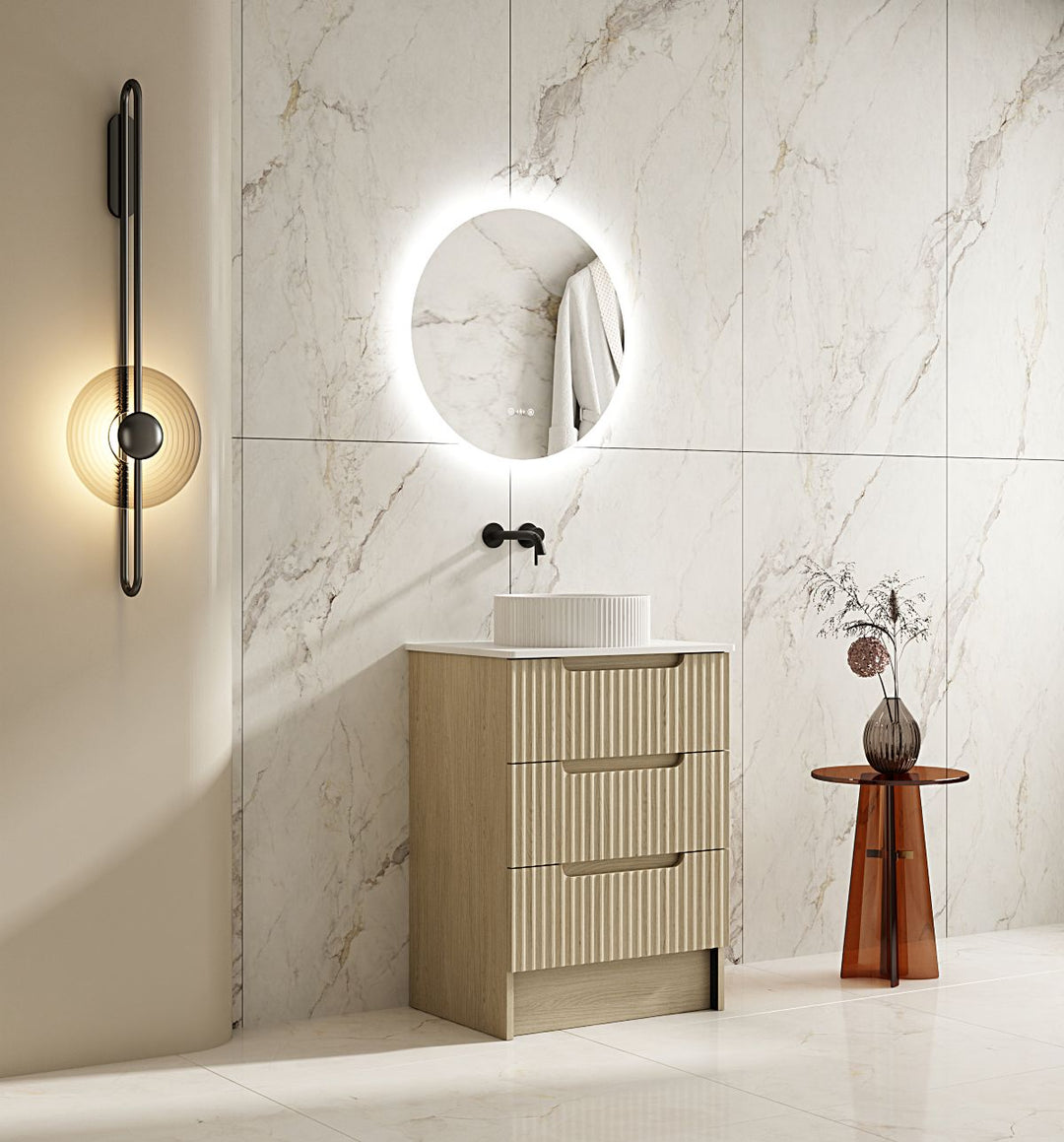 600mm Freestanding Cabinet - Natural Oak - MTO Marbles & Tiles Outlet