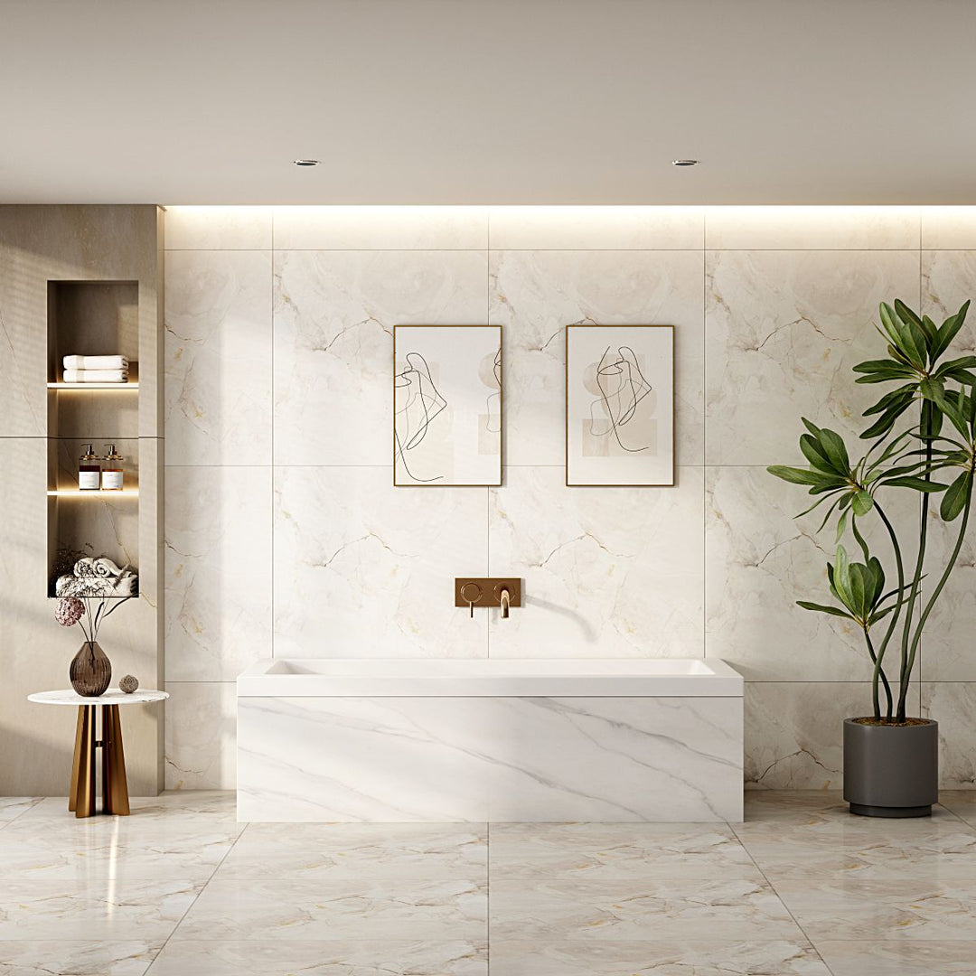Mira Insert & Island Bathtub - Gloss White - MTO Marbles & Tiles Outlet