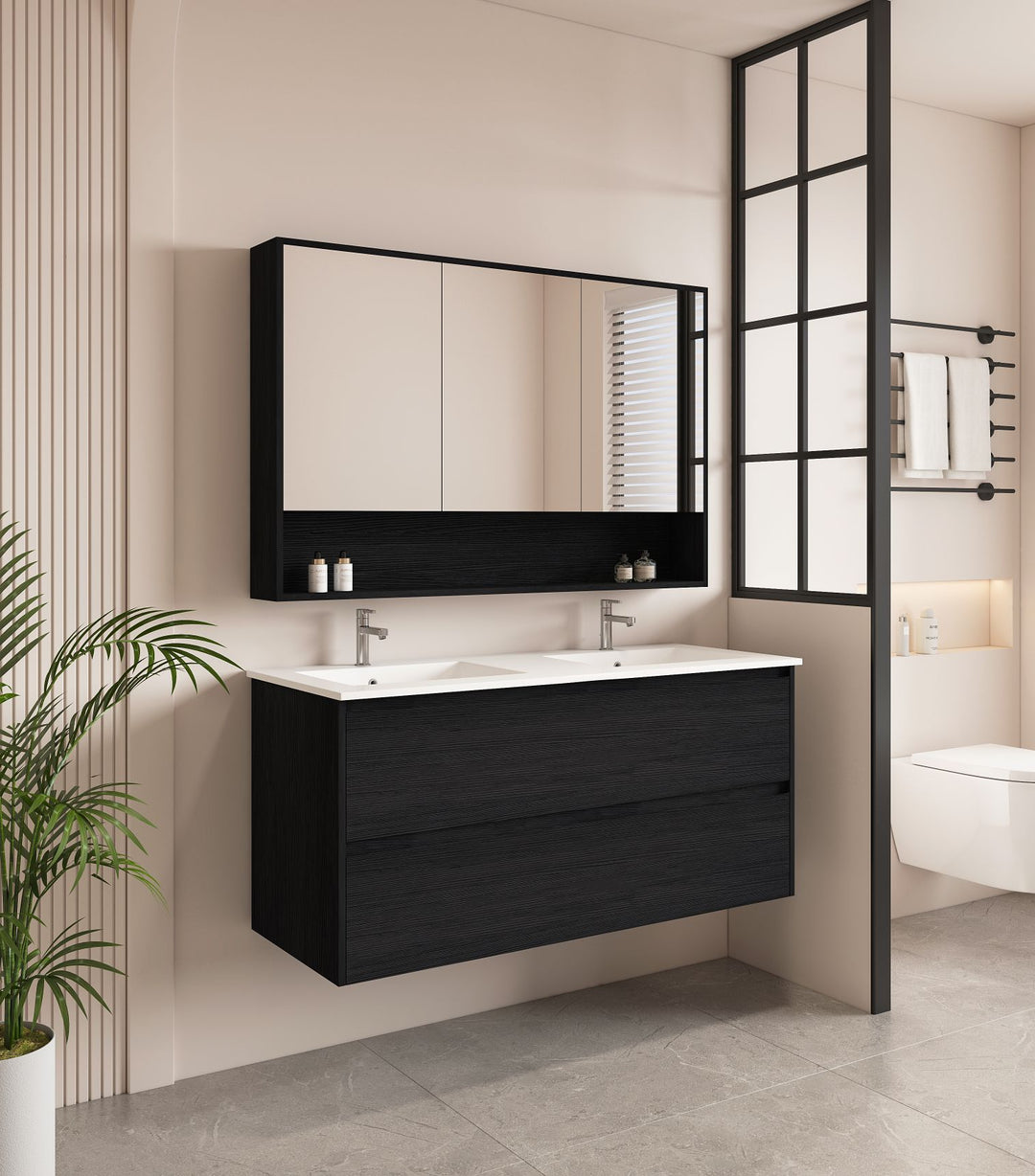 1200mm Wall-Hung Vanity - Black Oak - MTO Marbles & Tiles Outlet