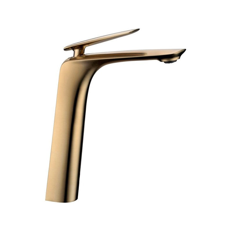 Bellino Brushed Yellow Gold Tall Basin Mixer - MTO Marbles & Tiles Outlet
