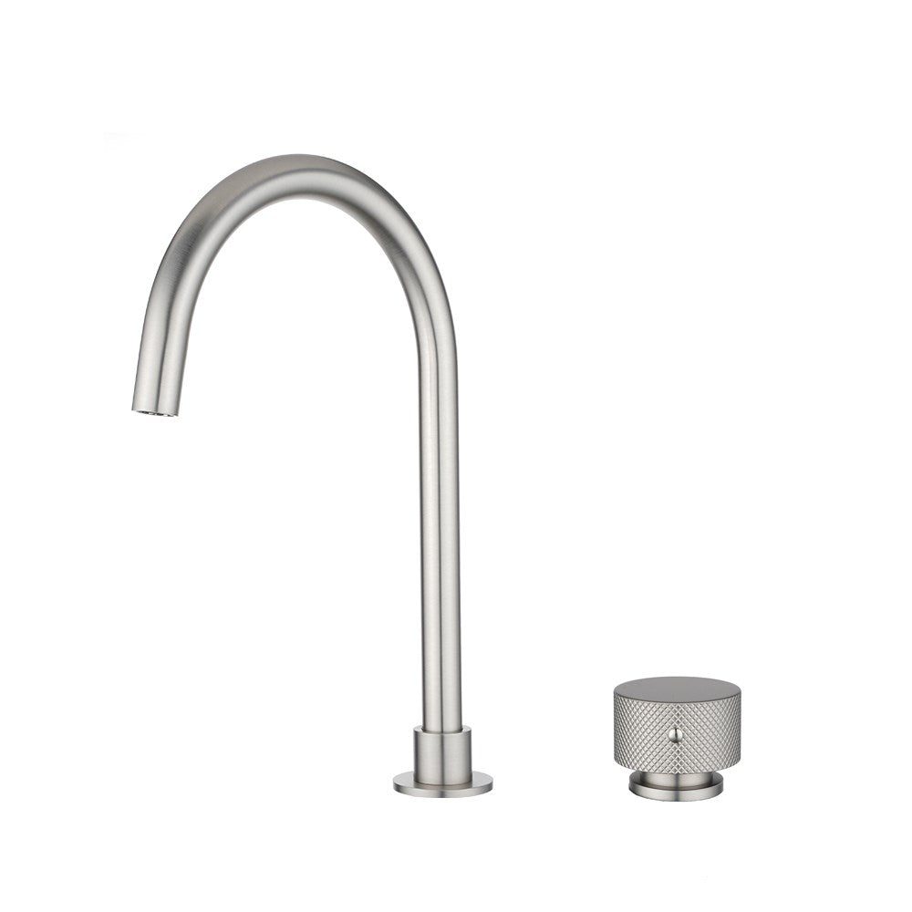 MOON - Brushed Nickel Swivel Basin Mixer - MTO Marbles & Tiles Outlet