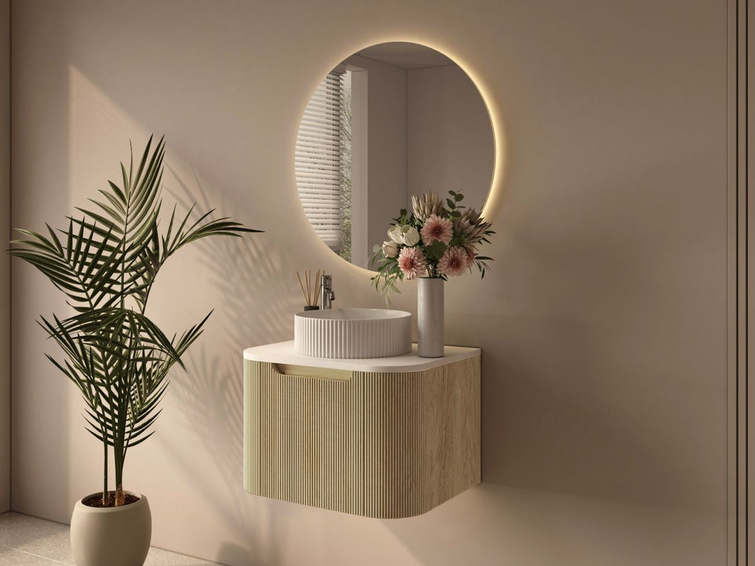 600mm Wall-Hung Cabinet - Bur Oak - MTO Marbles & Tiles Outlet