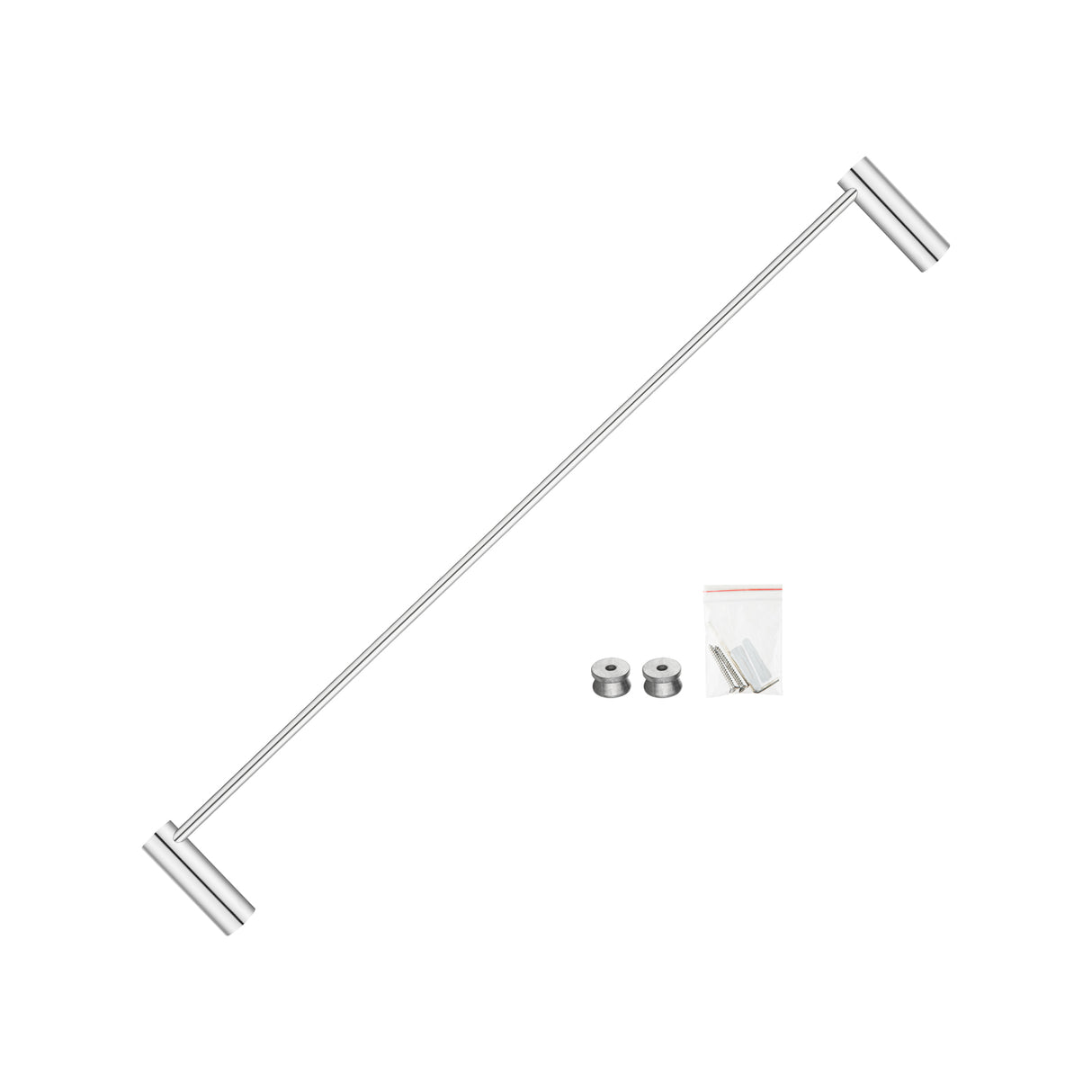 600mm Chrome Single Towel Rail - MTO Marbles & Tiles Outlet