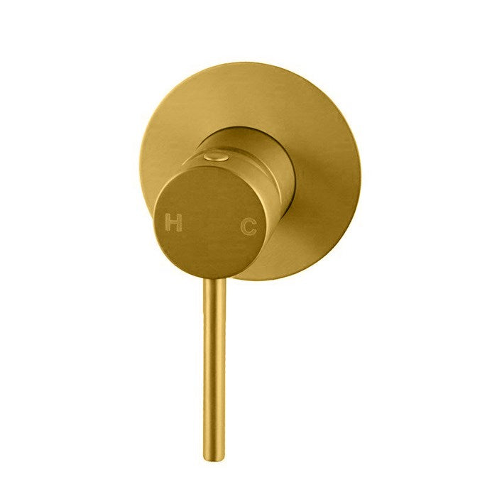 LUCID PIN - Brushed Brass Wall Mixer - MTO Marbles & Tiles Outlet