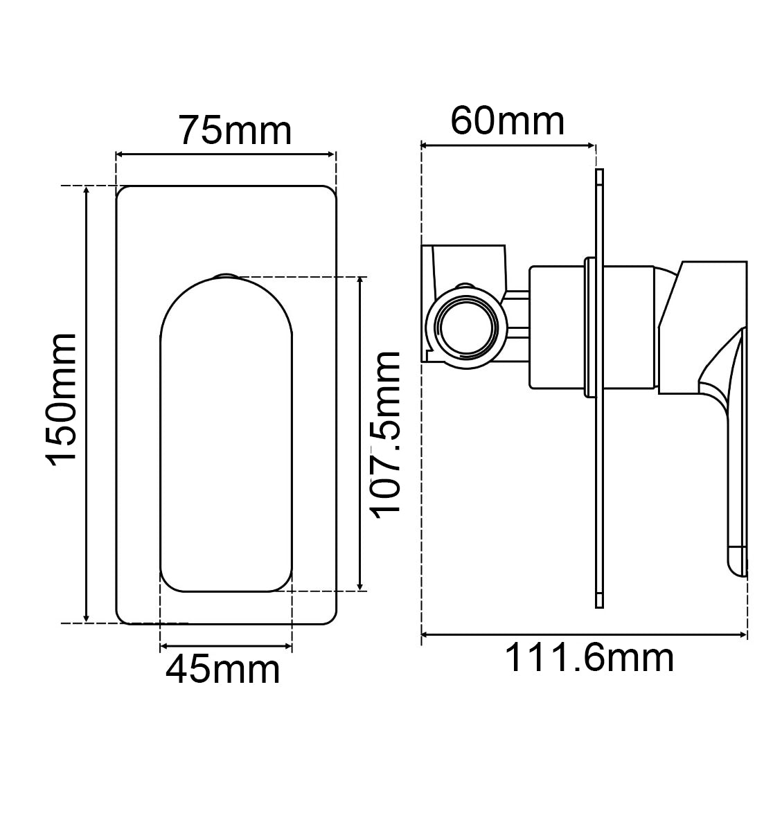 VOG - Chrome Wall Mixer - MTO Marbles & Tiles Outlet