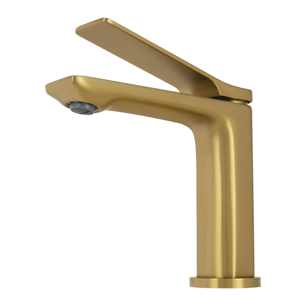 RUSHY - Brushed Brass Basin Mixer - MTO Marbles & Tiles Outlet