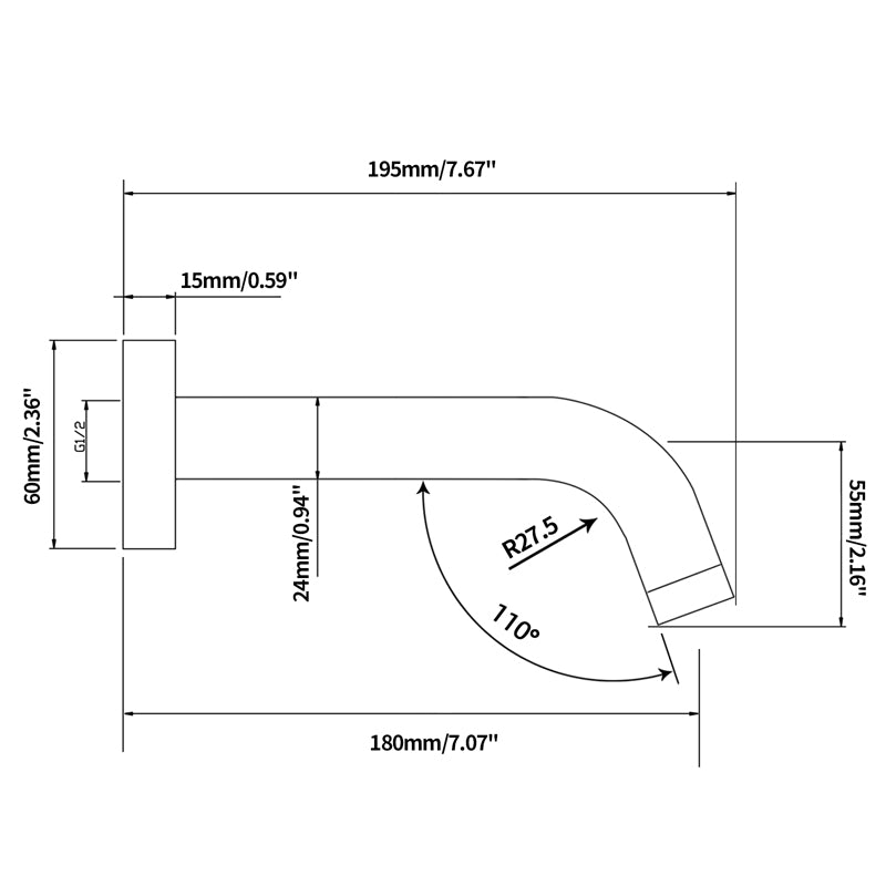 LUCID PIN - Brushed Nickel Spout - MTO Marbles & Tiles Outlet