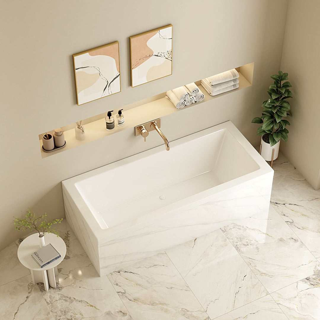 Mira Insert & Island Bathtub - Gloss White - MTO Marbles & Tiles Outlet