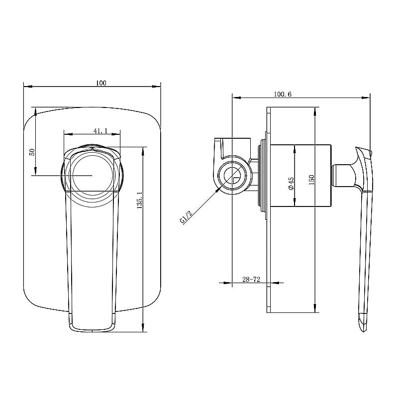 ESPERIA - Chrome Wall Mixer - MTO Marbles & Tiles Outlet