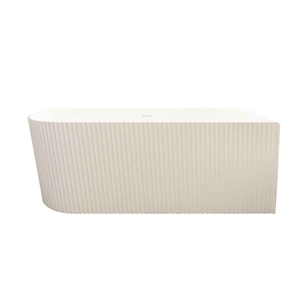 Rose V-Groove Corner Bathtub - Matt White