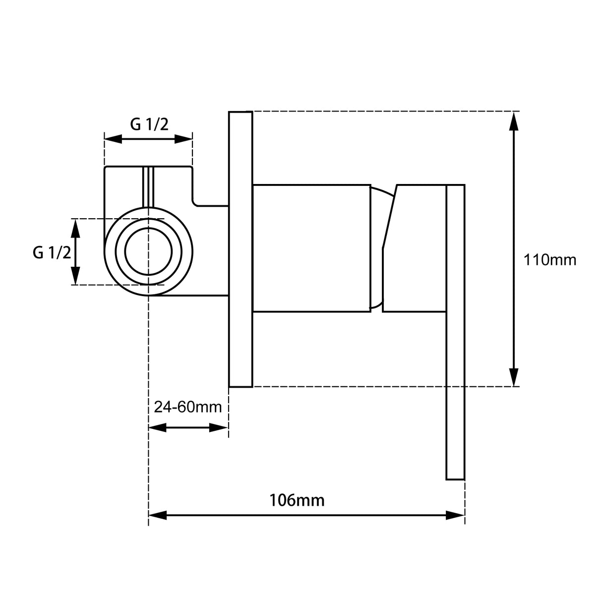 BLAZE - Gunmetal Wall Mixer - MTO Marbles & Tiles Outlet