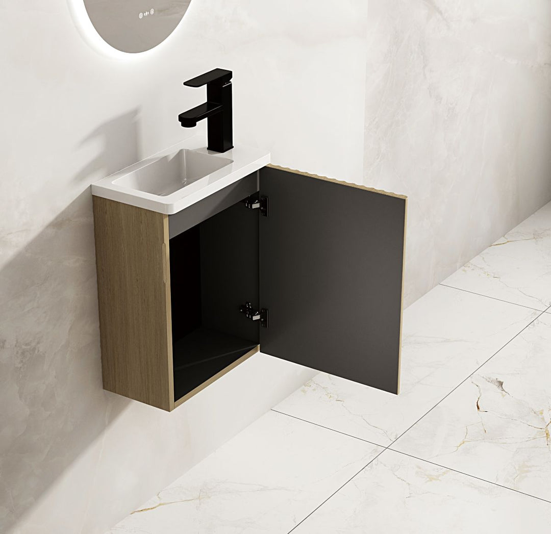 400mm Wall-Hung Cabinet - Natural Oak - MTO Marbles & Tiles Outlet