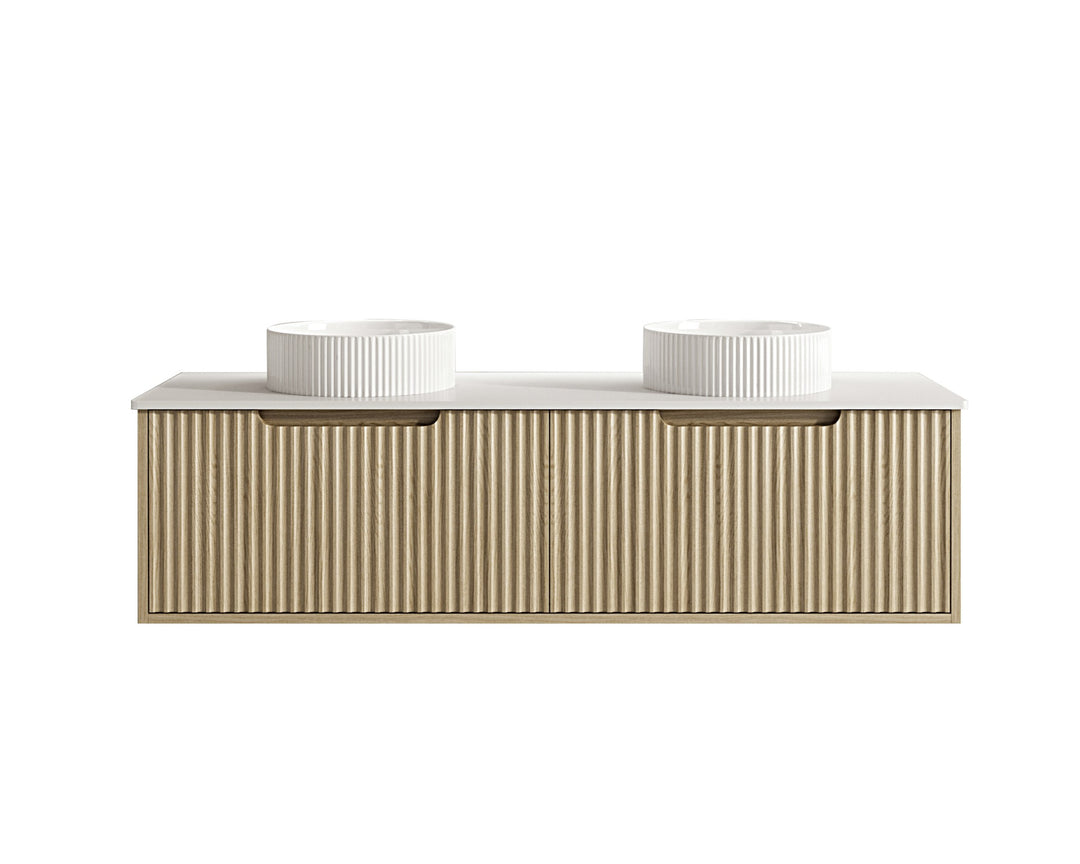 1500mm Wall-Hung Cabinet - Natural Oak - MTO Marbles & Tiles Outlet