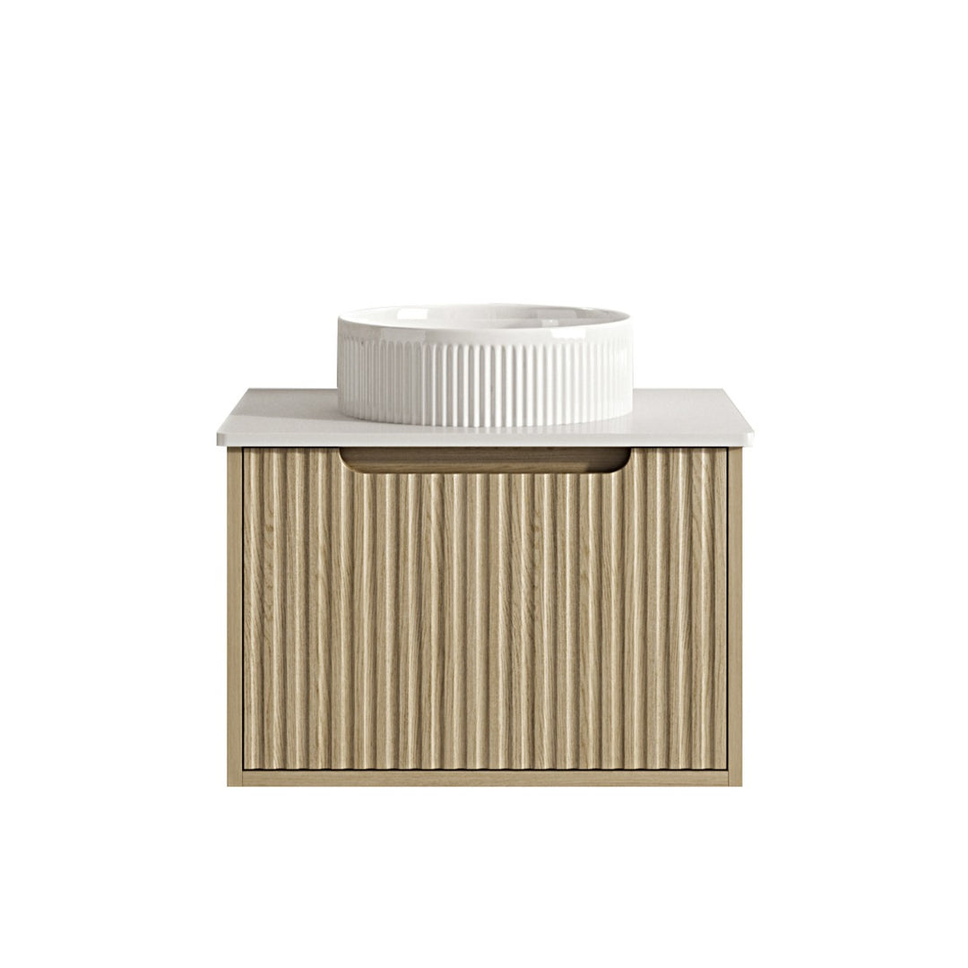 600mm Wall-Hung Cabinet - Natural Oak - MTO Marbles & Tiles Outlet