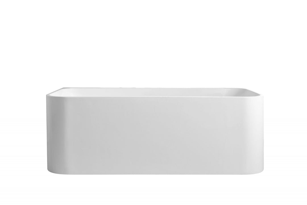 Bullion Ultra-Thin Back-to-Wall Bathtub - Gloss White - MTO Marbles & Tiles Outlet