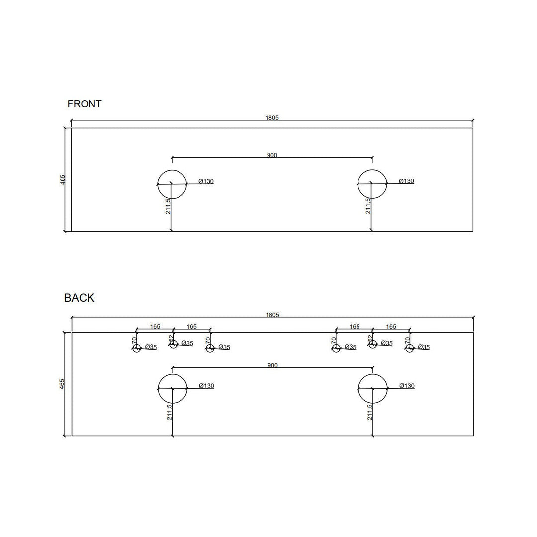 1800mm Stone Top - MTO Marbles & Tiles Outlet