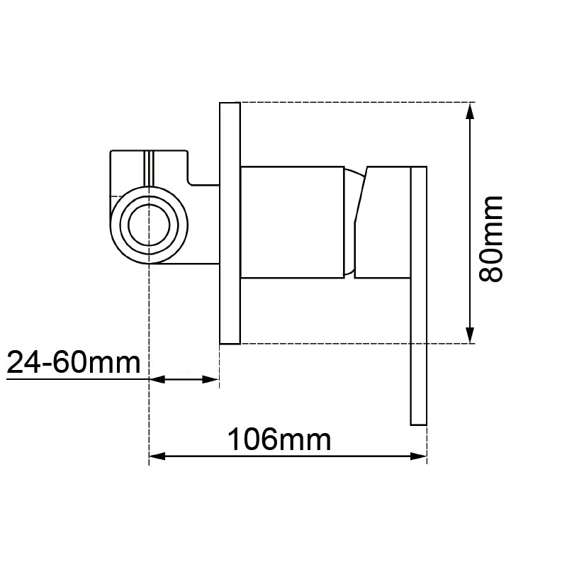 LUCID PIN - Brushed Nickel Wall Mixer - MTO Marbles & Tiles Outlet