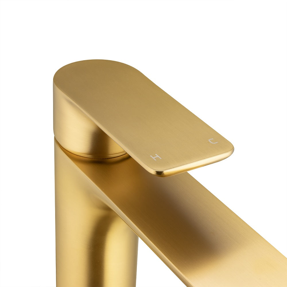 VOG - Brushed Brass Basin Mixer - MTO Marbles & Tiles Outlet