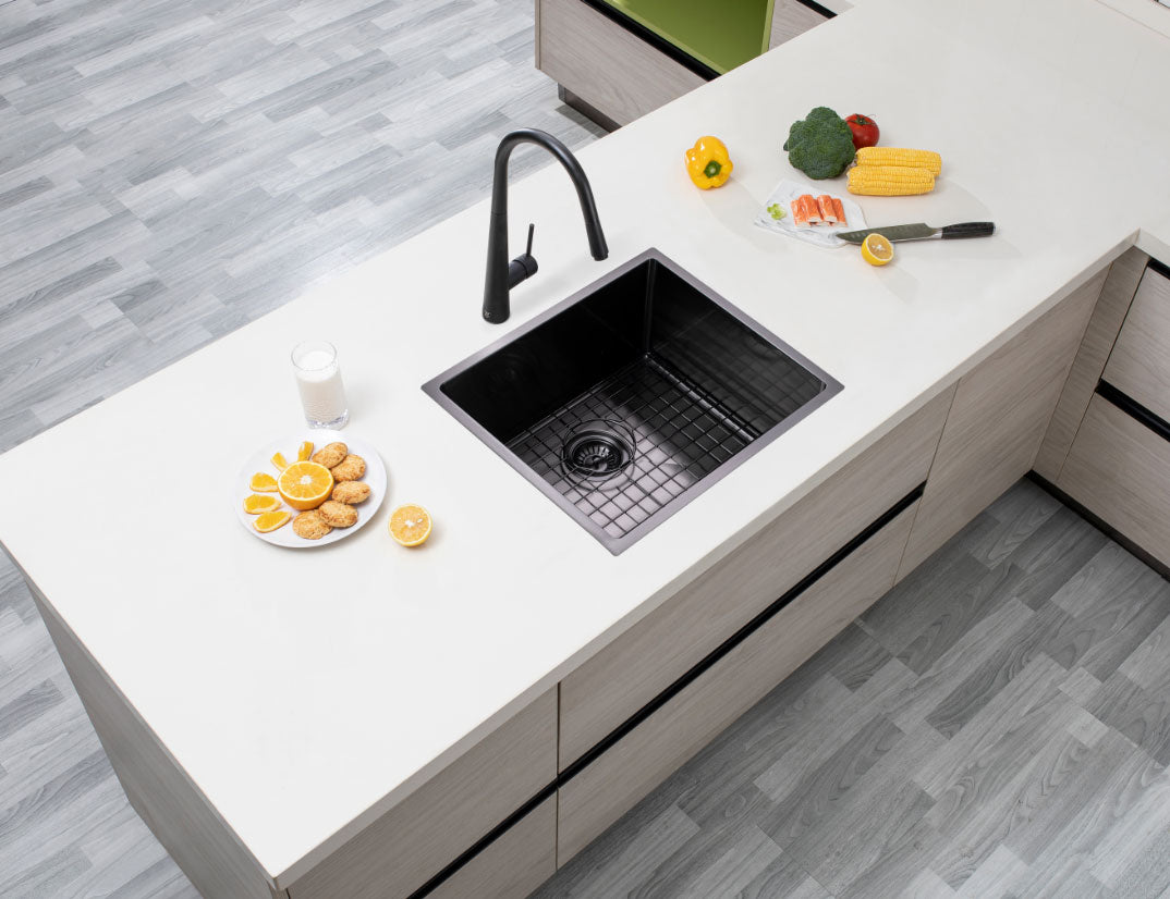 500x440x230mm Gunmetal Stainless Steel PVD Single Bowl Kitchen Sink - MTO Marbles & Tiles Outlet