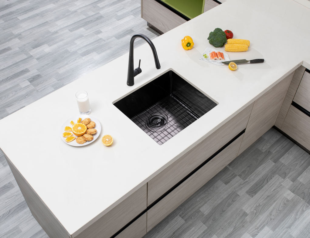 500x440x230mm Gunmetal Stainless Steel PVD Single Bowl Kitchen Sink - MTO Marbles & Tiles Outlet