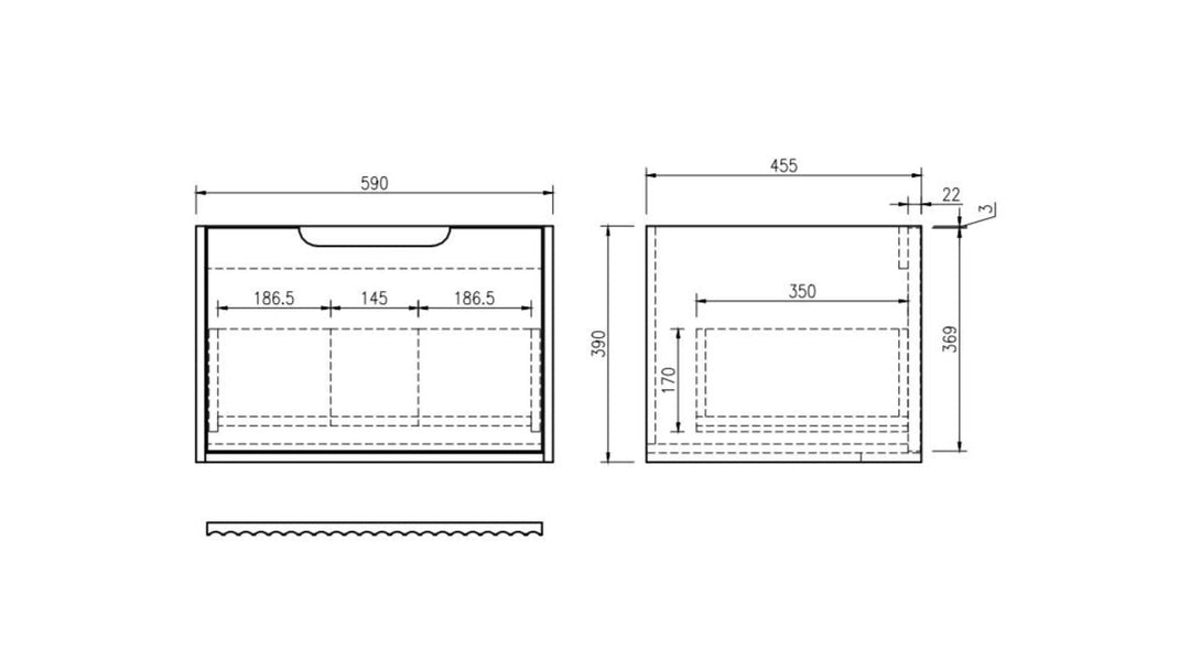 600mm Wall-Hung Cabinet - Natural Oak - MTO Marbles & Tiles Outlet