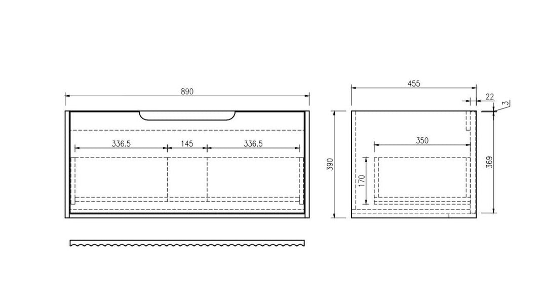 900mm Wall-Hung Cabinet - Natural Oak - MTO Marbles & Tiles Outlet