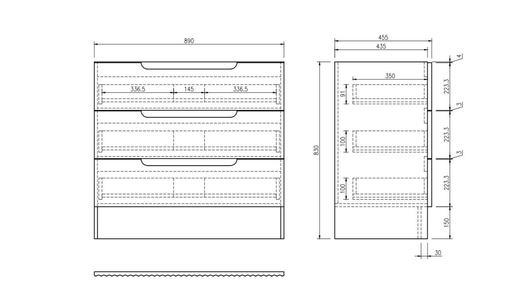 900mm Freestanding Cabinet - Natural Oak - MTO Marbles & Tiles Outlet