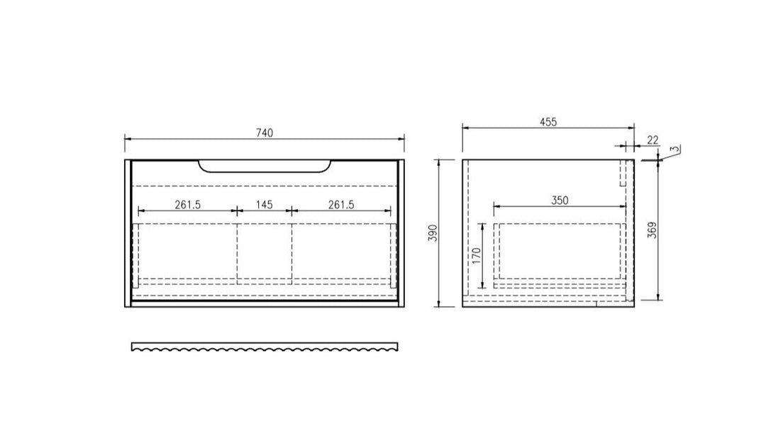 750mm Wall-Hung Cabinet - Natural Oak - MTO Marbles & Tiles Outlet