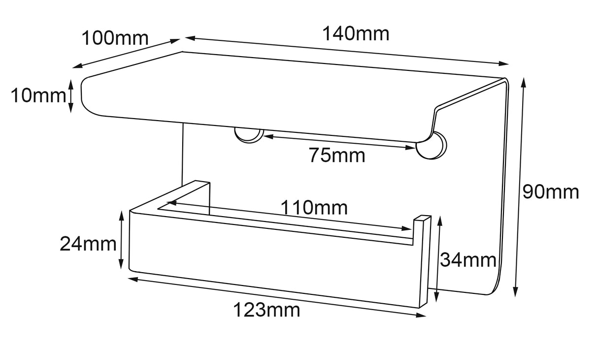 IVANO - Chrome Toilet Paper Holder - MTO Marbles & Tiles Outlet