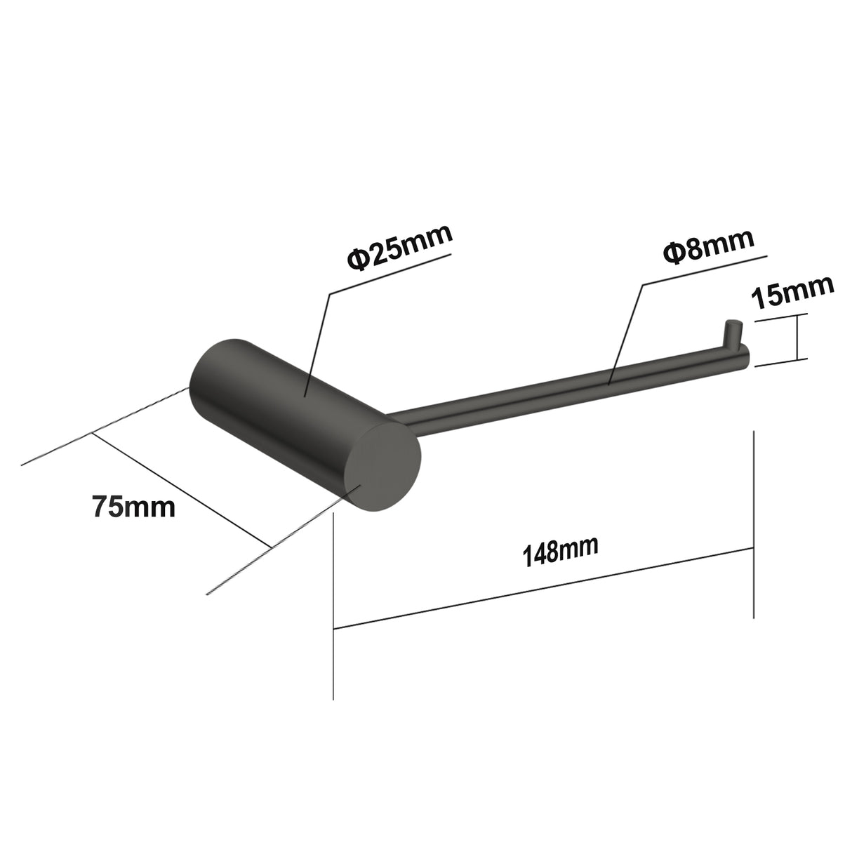 Gunmetal Toilet Paper Holder - MTO Marbles & Tiles Outlet