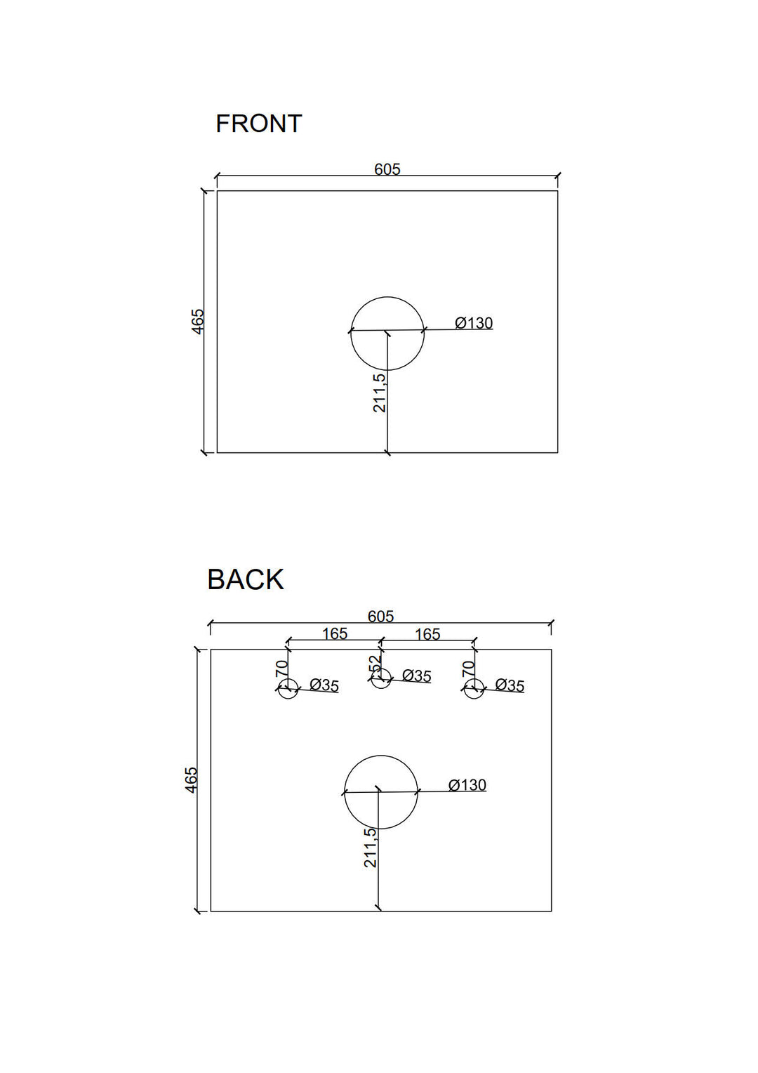 600mm Wall-Hung Cabinet - Natural Oak - MTO Marbles & Tiles Outlet