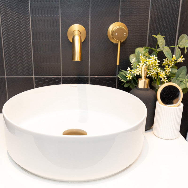 LUCID PIN - Brushed Brass Spout Mixer - MTO Marbles & Tiles Outlet