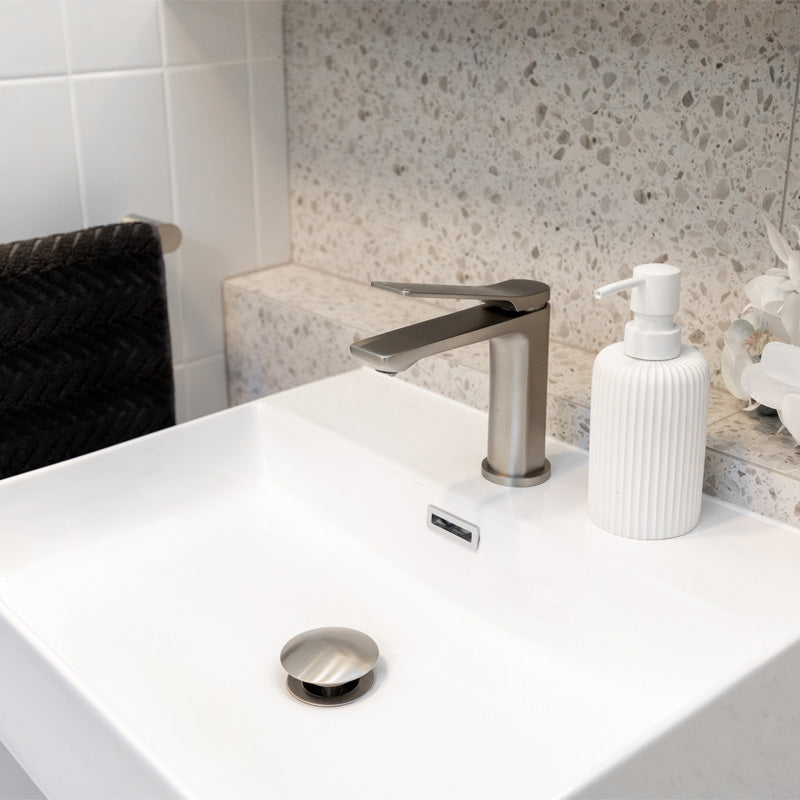 VOG - Brushed Nickel Basin Mixer - MTO Marbles & Tiles Outlet